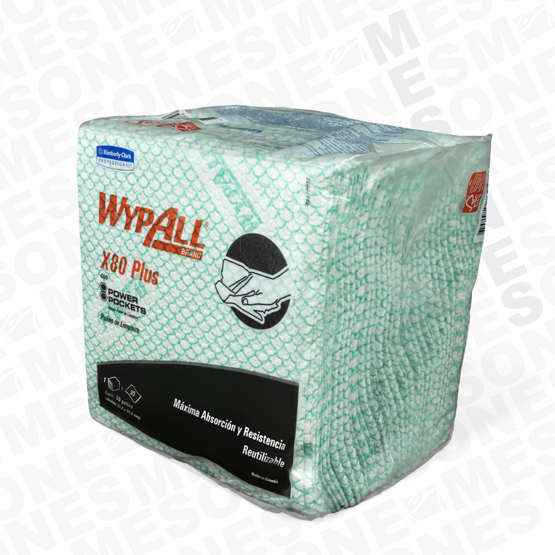 Wypall x80 Plus Food Service Verde / Paq con 30 pzas 1414